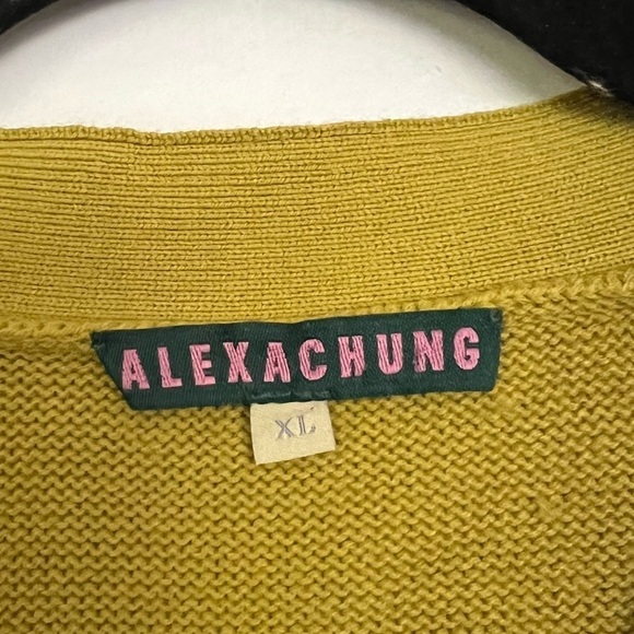 Alexa Chung Mabel Pearl Wool Blend Embroidered Cardigan In Chartreuse fits M-L - Picture 8 of 9